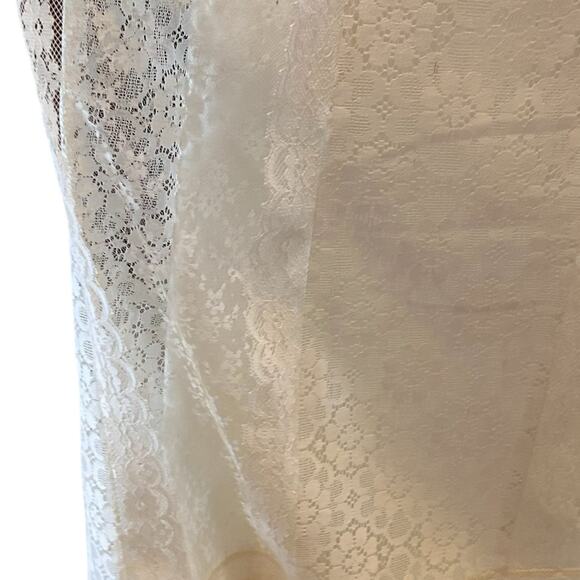 Vintage White Cream Lace Aline Skirt Womens Sz Medium Bridal Boho Ethereal 80s - Picture 10 of 16